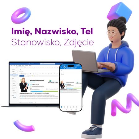 Konfiguracja danych imienia i nazwiska , stanowiska, telefonu pracownika do stopki email html.